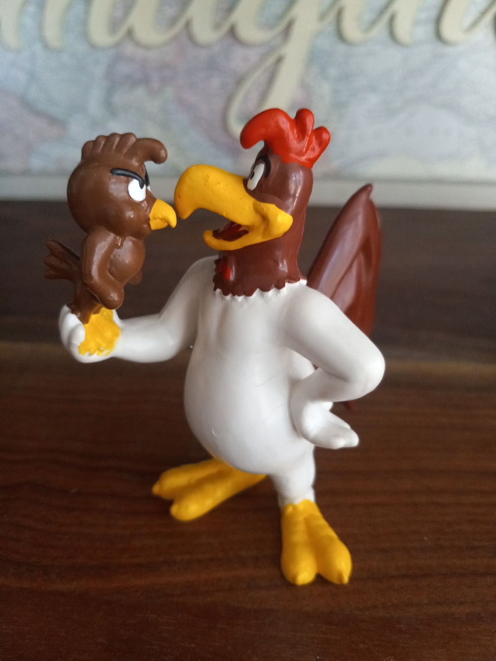 Foghorn Leghorn Rooster & Chick Decorative Figurine Pvc Looney Tunes